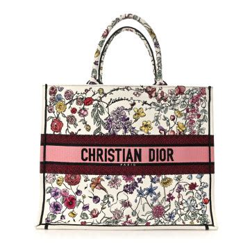 dior florilegio|CHRISTIAN DIOR Canvas Florilegio Embroidered Medium Lady .